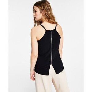 BAR lll size Small NEW Deep Black ZIP Back sleeveless top s